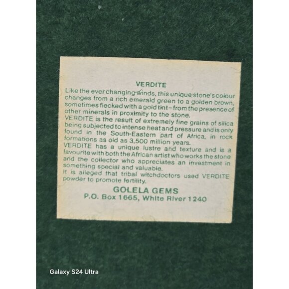 Vtg Signed African Verdite Stone Elephant Hand Crafted Etched Desk Pen Holder - Picture 11 of 11